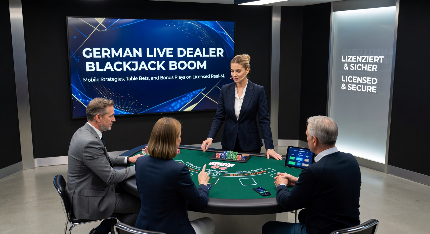 Detaillierter Blick auf einen Live Blackjack-Tisch mit variablen Wettlimits, Chips und Side Bets auf einer lizenzierten deutschen Echtgeld-Seite