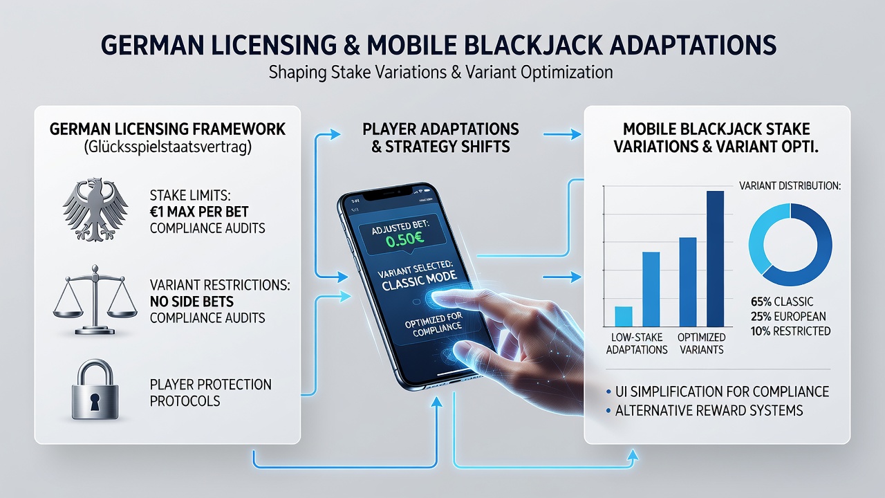 Darstellung mobiler Blackjack-Varianten mit Fokus auf angepasste Einsätze unter deutscher Lizenzierung