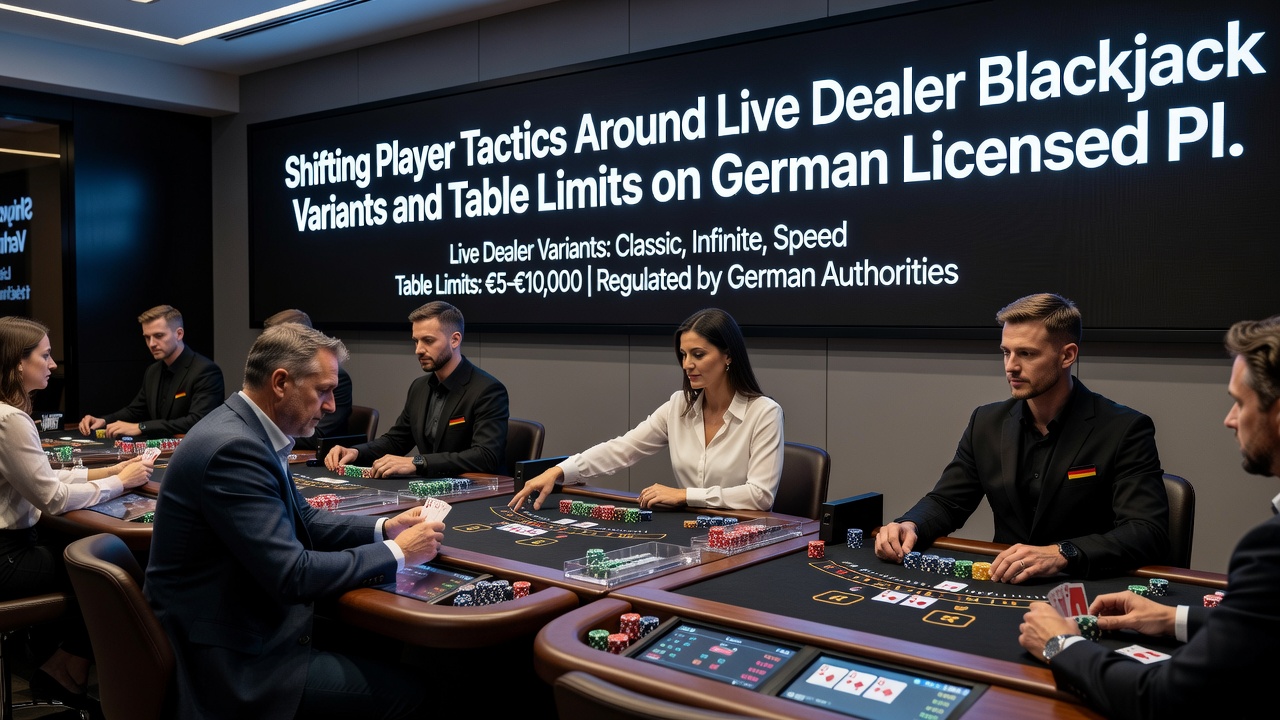Mobile Ansicht eines Blackjack-Tisches mit variablen Limits und Spieloptionen